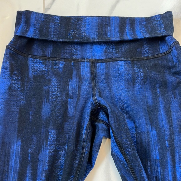 Lululemon Wunder Under Full-On Luon Roll Down Nightsky Blue Black Leggings 4 - Picture 6 of 16